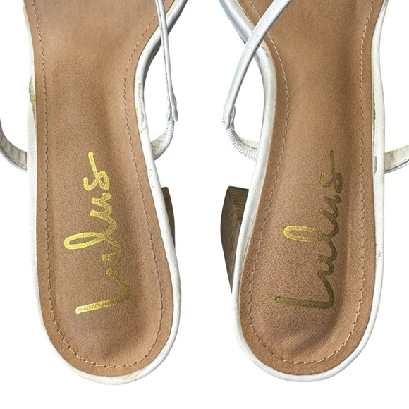 Lulus Addien White High Heel Block Strappy Sandals 10 - Picture 9 of 9
